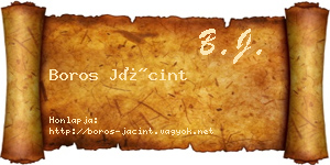 Boros Jácint névjegykártya