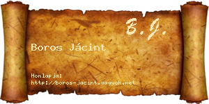 Boros Jácint névjegykártya