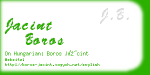 jacint boros business card